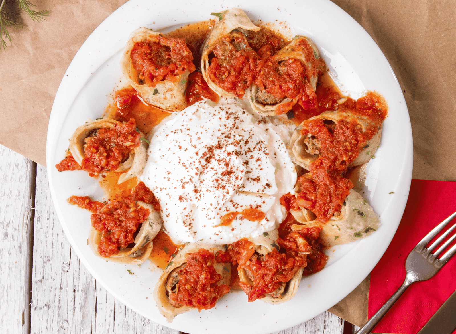 Beyti Kebab (Ground Meat Wrapped in Lavash)