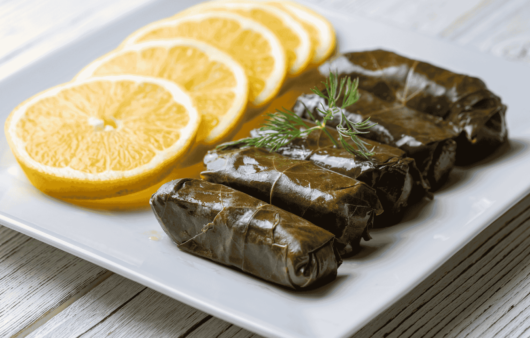 Greek Dolmades (Stuffed Grape Leaves)