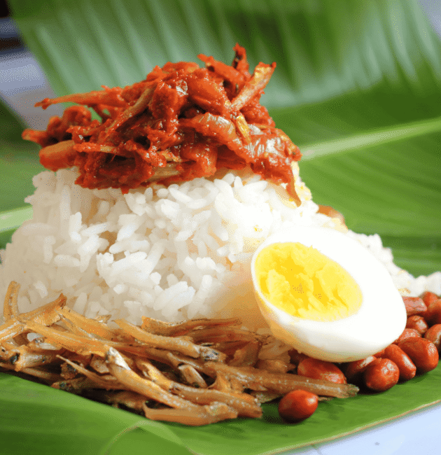 Nasi Lemak (Coconut Rice with Sambal)
