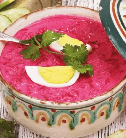 Latvian Aukstā Zupa (Cold Beetroot Soup)