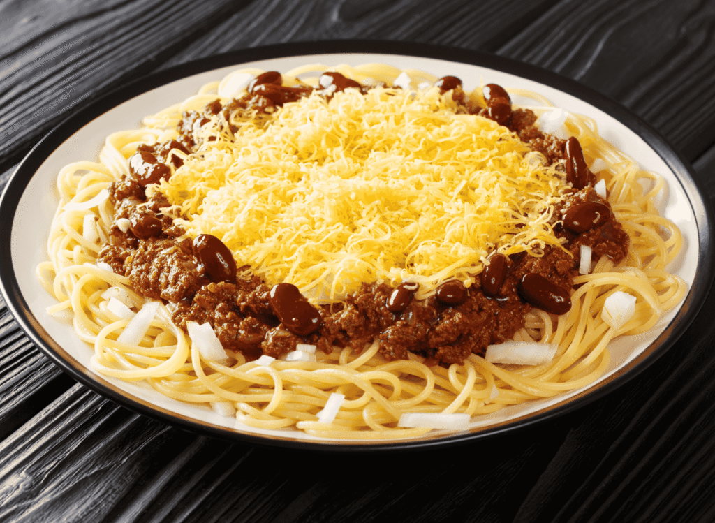 Cincinnati Chili (Spiced Meat Sauce on Spaghetti)