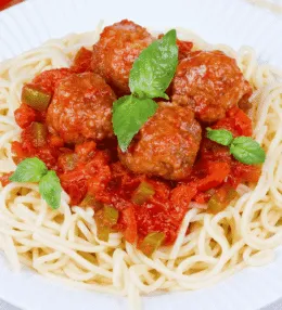 Spaghetti and Meatballs (Pasta with Tomato Sauce and Meatballs)