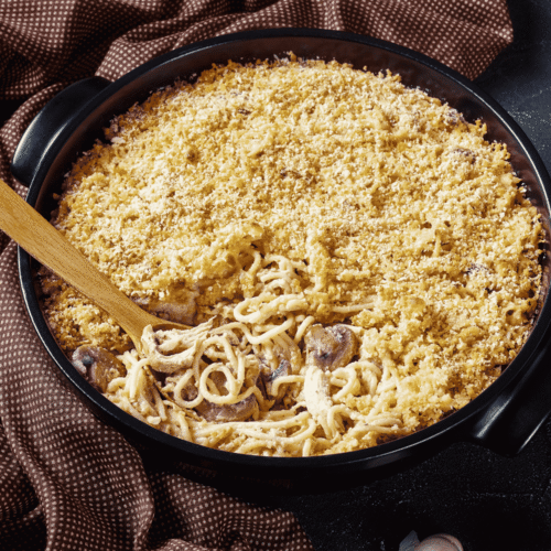 Turkey Tetrazzini (Creamy Turkey Pasta Bake)