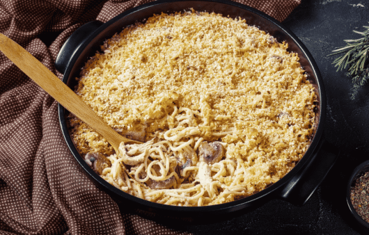 Turkey Tetrazzini (Creamy Turkey Pasta Bake)