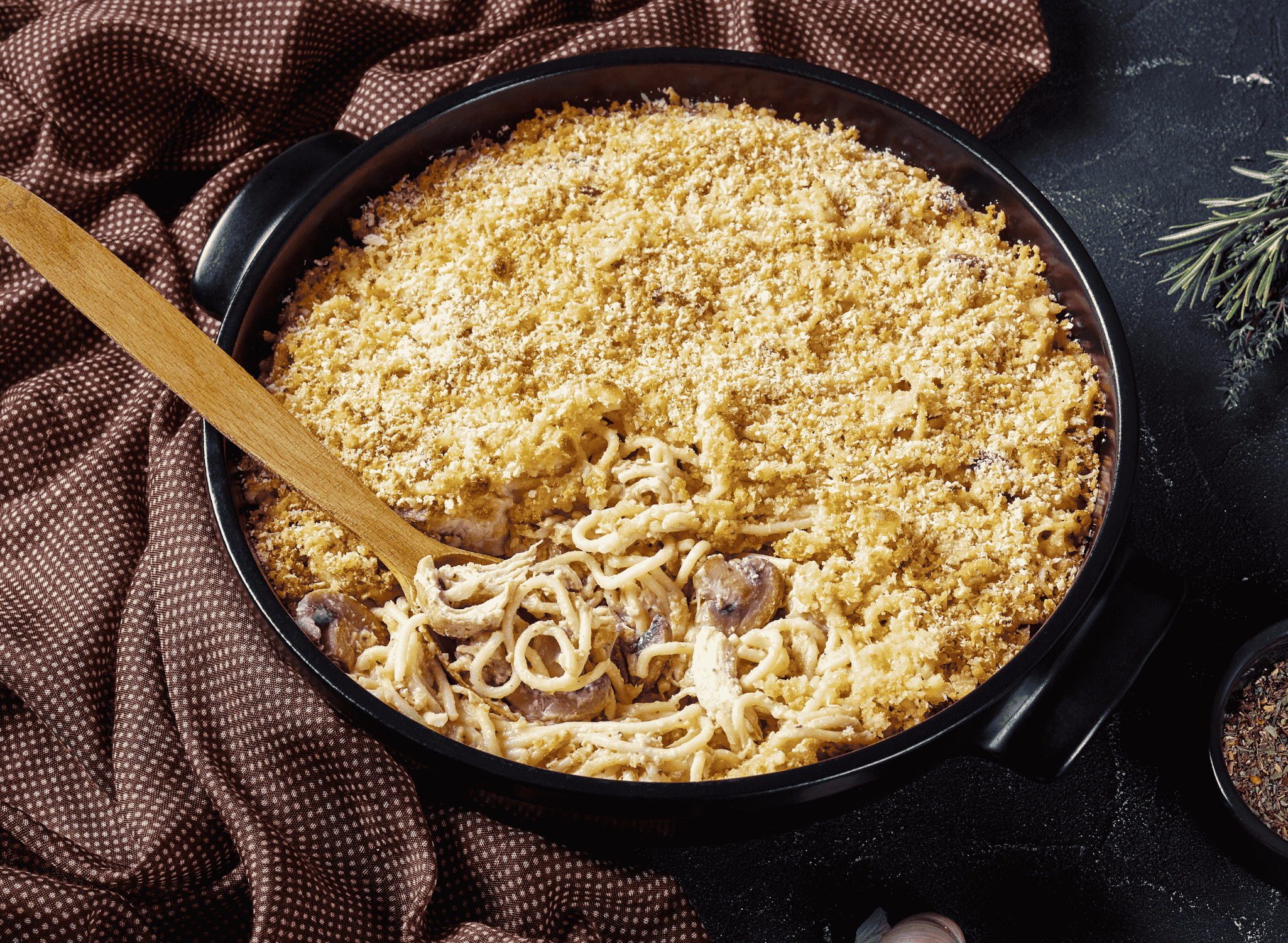 Turkey Tetrazzini (Creamy Turkey Pasta Bake)