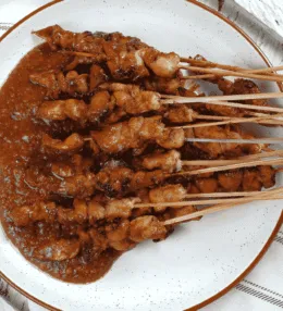 Indonesian Sate Padang (Beef Skewers with Spiced Sauce)