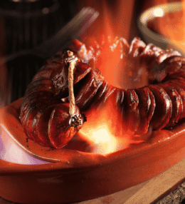 Portuguese Chouriço Assado (Flame Grilled Sausage)