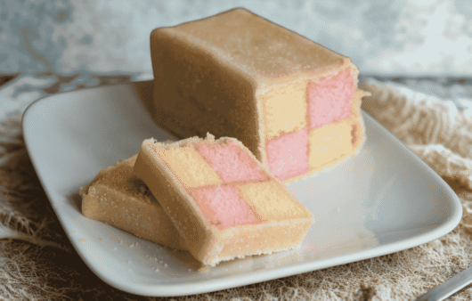 Battenberg Cake (Marzipan Wrapped Almond Sponge)