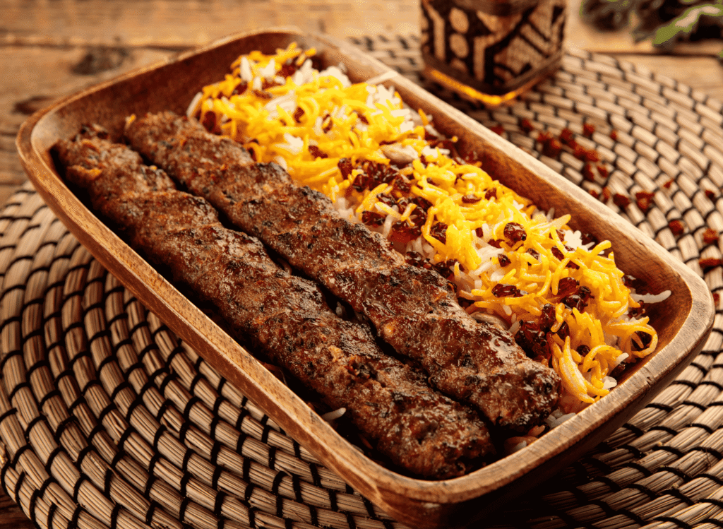 Chelo Kabab (Grilled Meat with Rice)