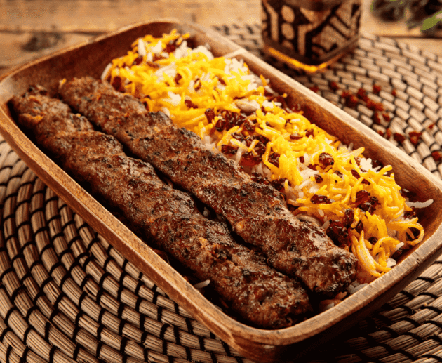 Chelo Kabab (Grilled Meat with Rice)