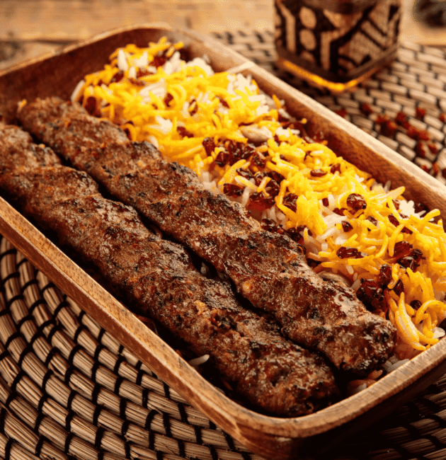 Chelo Kabab (Grilled Meat with Rice)