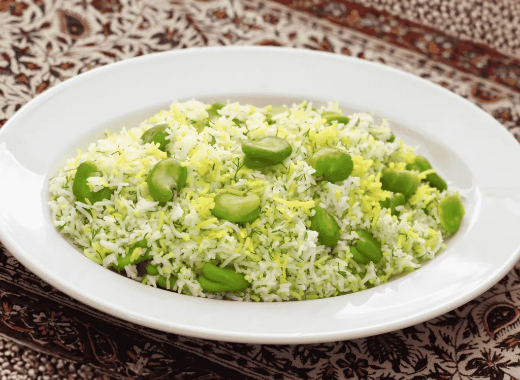 Baghali Polo (Dill Rice with Fava Beans)