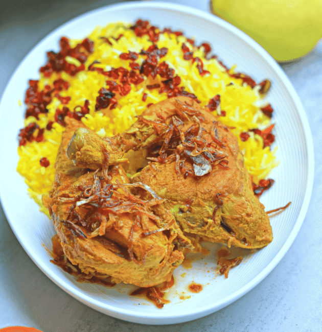 Zereshk Polo (Barberry Rice with Chicken)